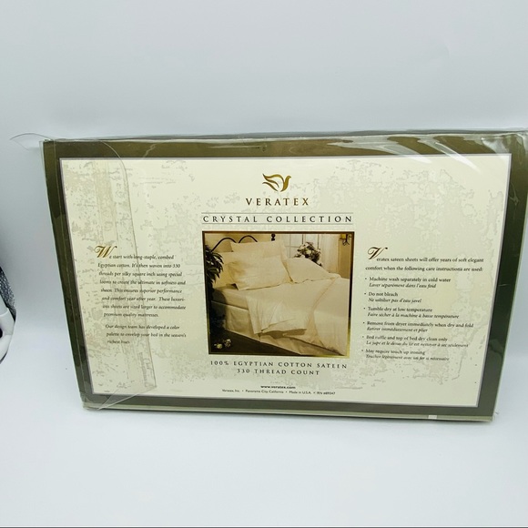 Veratex Crystal Collection Solid Green Twin Sheet Set 330 Thread Count RARE - Picture 10 of 12